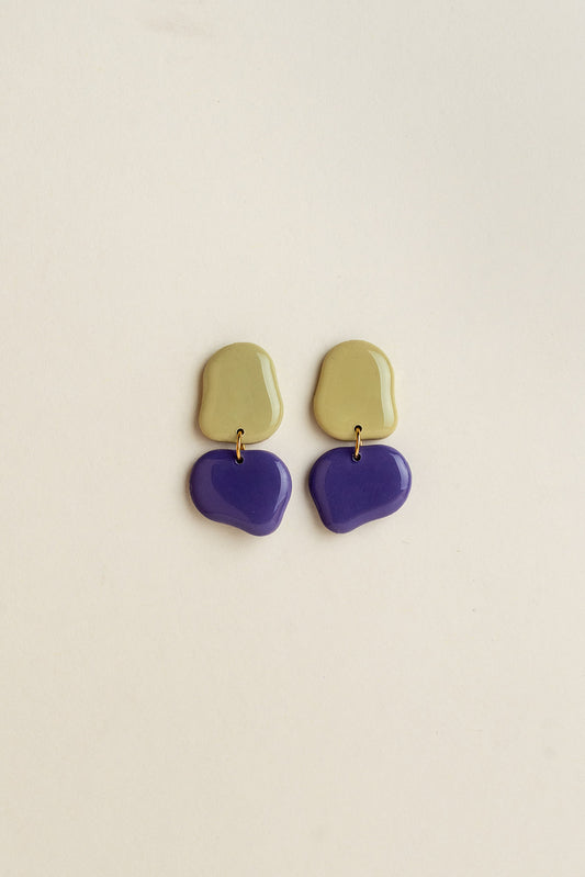 Earrings Lena - Avocado / Blueberry