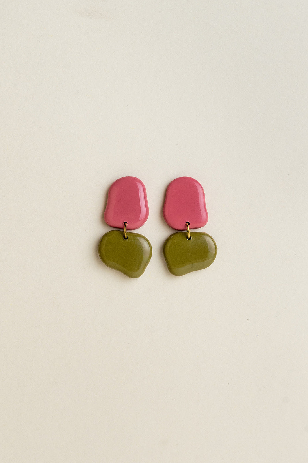 Earrings Lena - Fuchsia / Moss