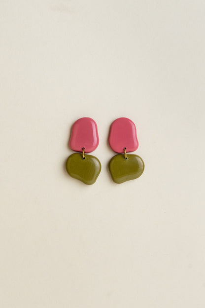 Earrings Lena - Fuchsia / Moss