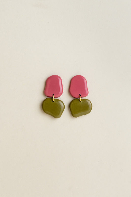 Earrings Lena - Fuchsia / Moss