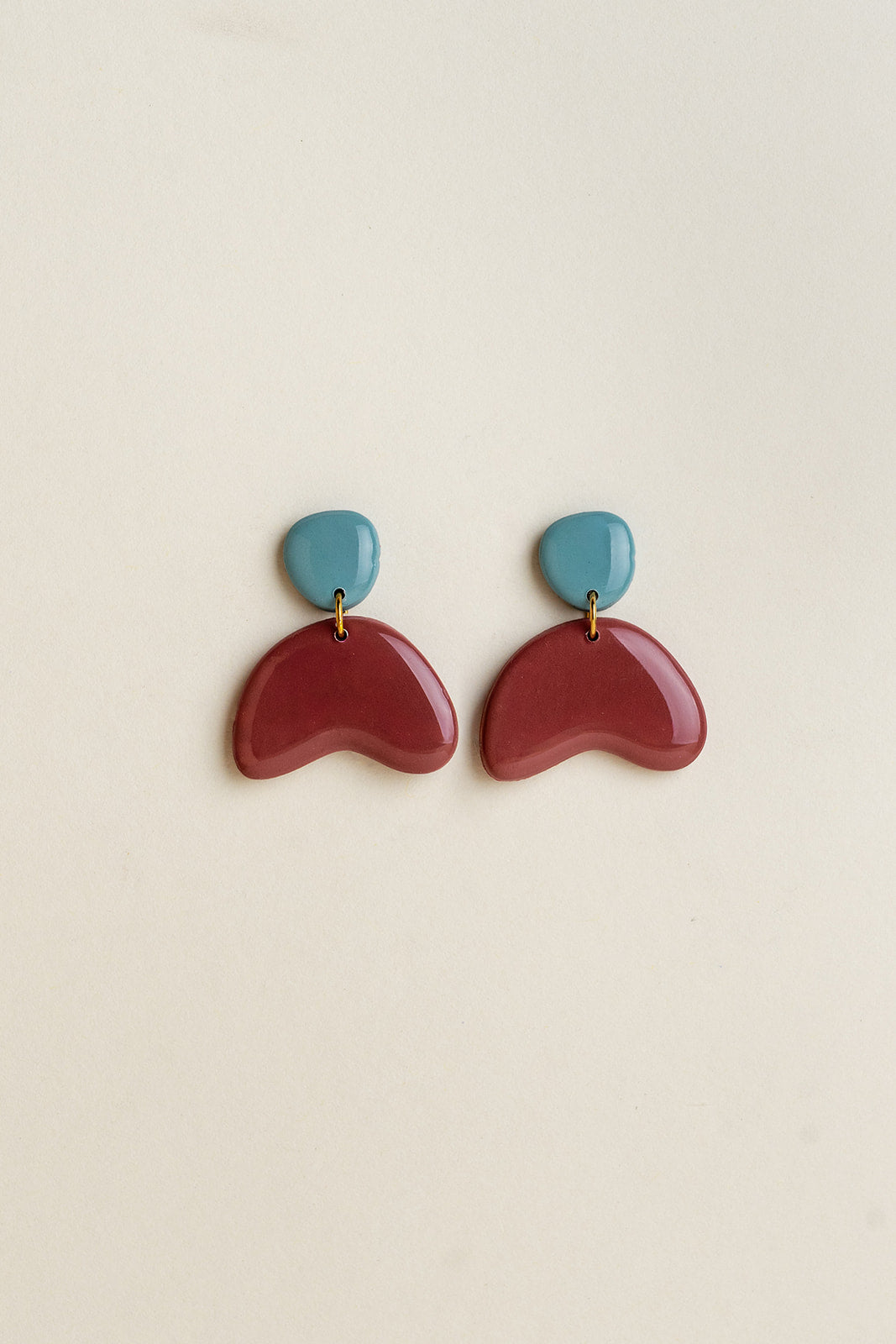 Earrings Lou - Aqua / Mauve