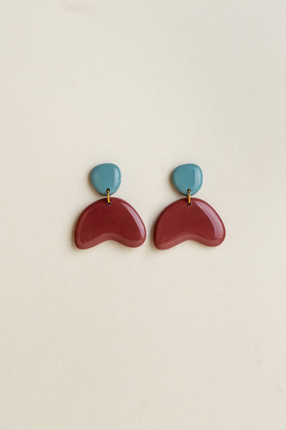 Earrings Lou - Aqua / Mauve