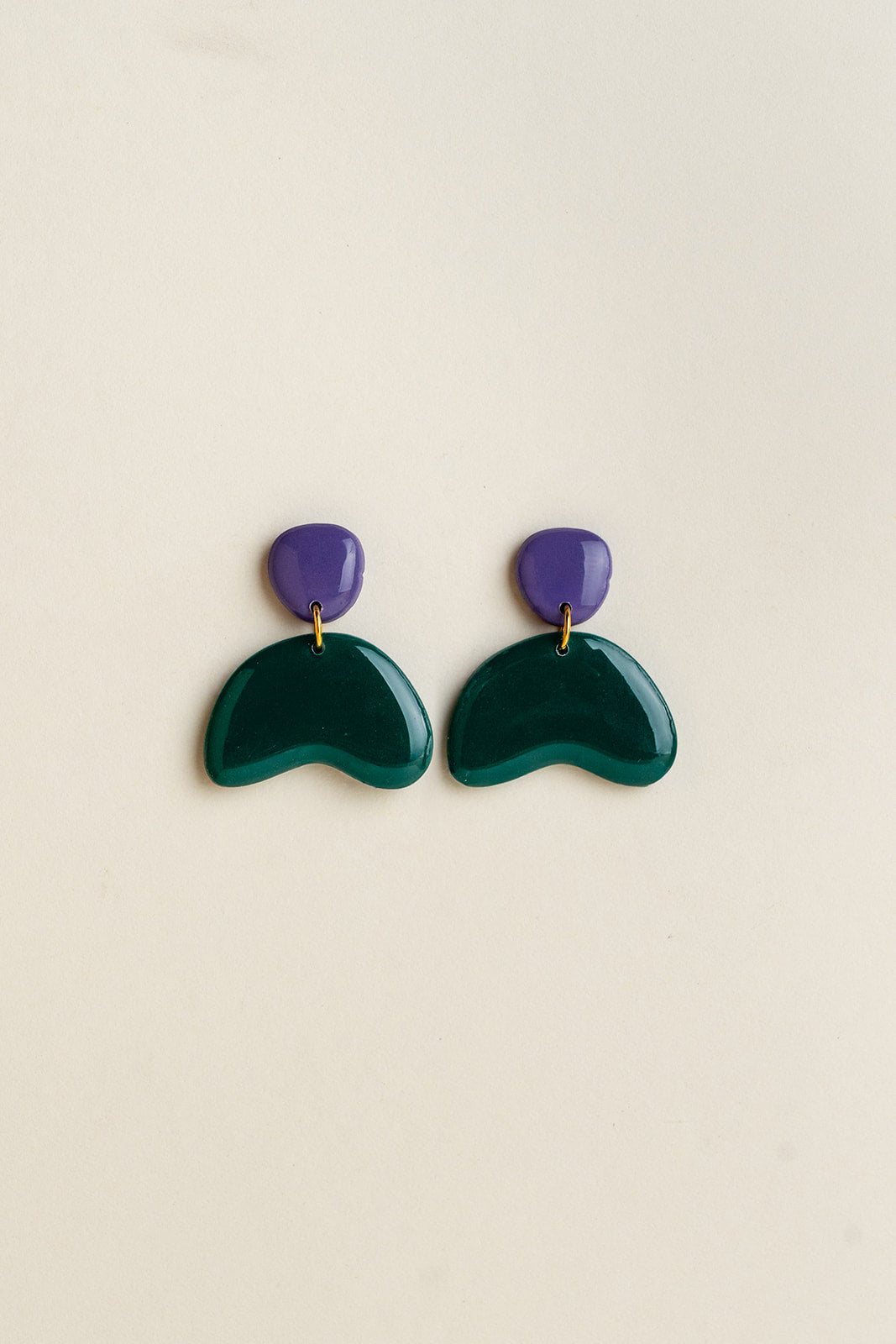 Earrings Lou - Blueberry / Pine