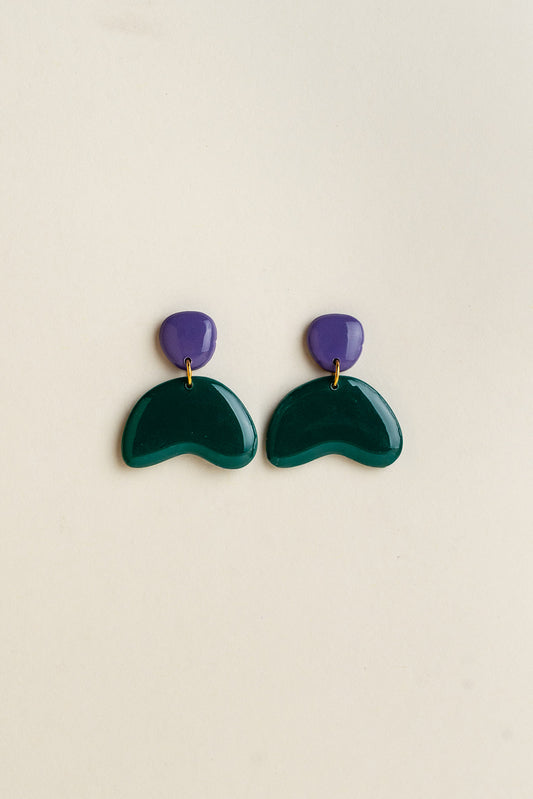 Earrings Lou - Blueberry / Pine