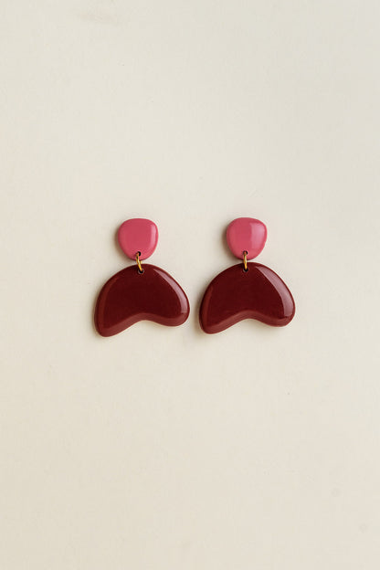 Earrings Lou - Fuchsia / Burgundy