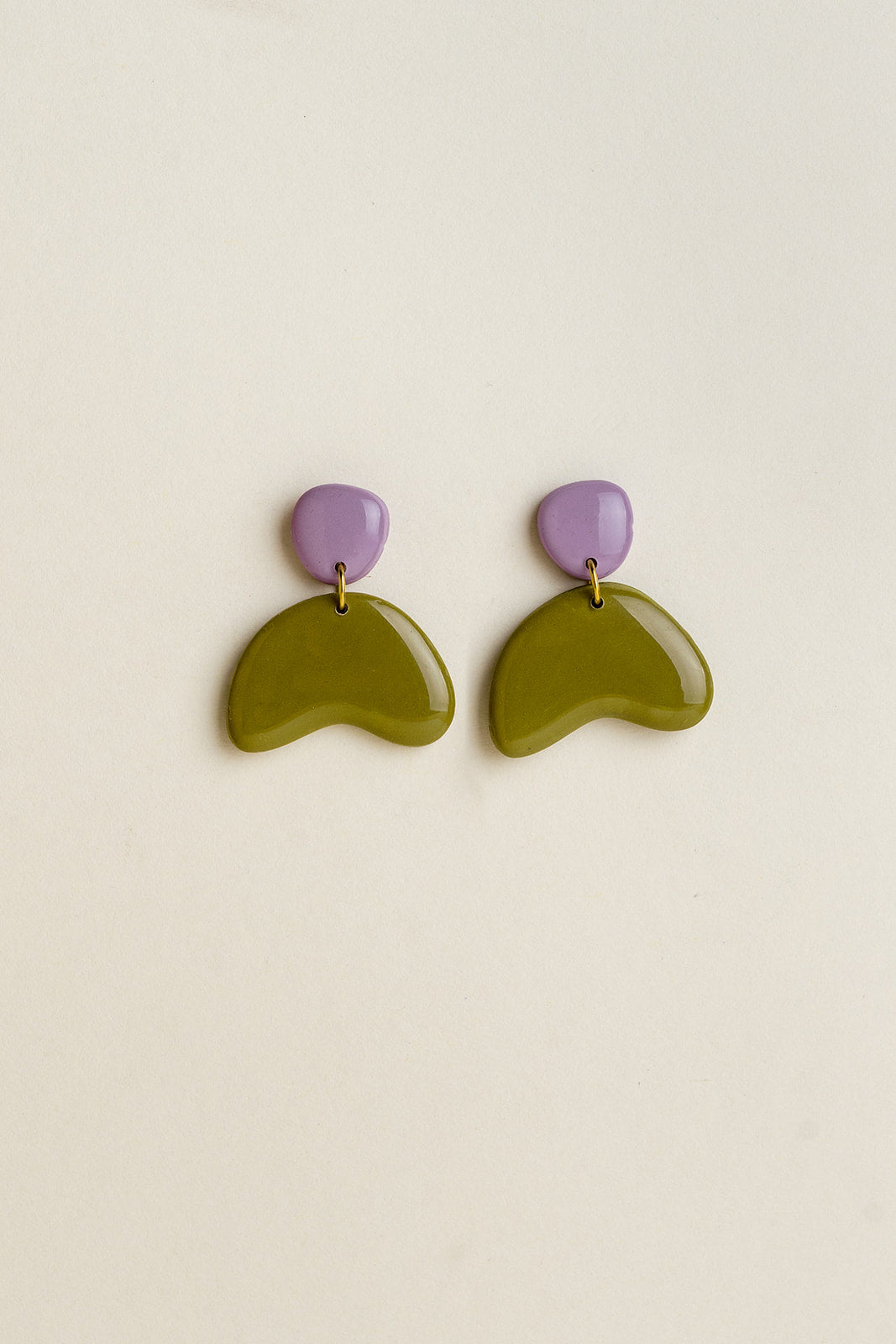 Earrings Lou - Lavender / Moss