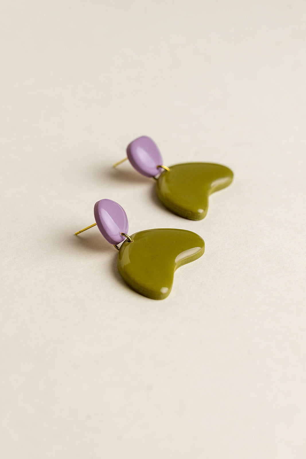 Earrings Lou - Lavender / Moss