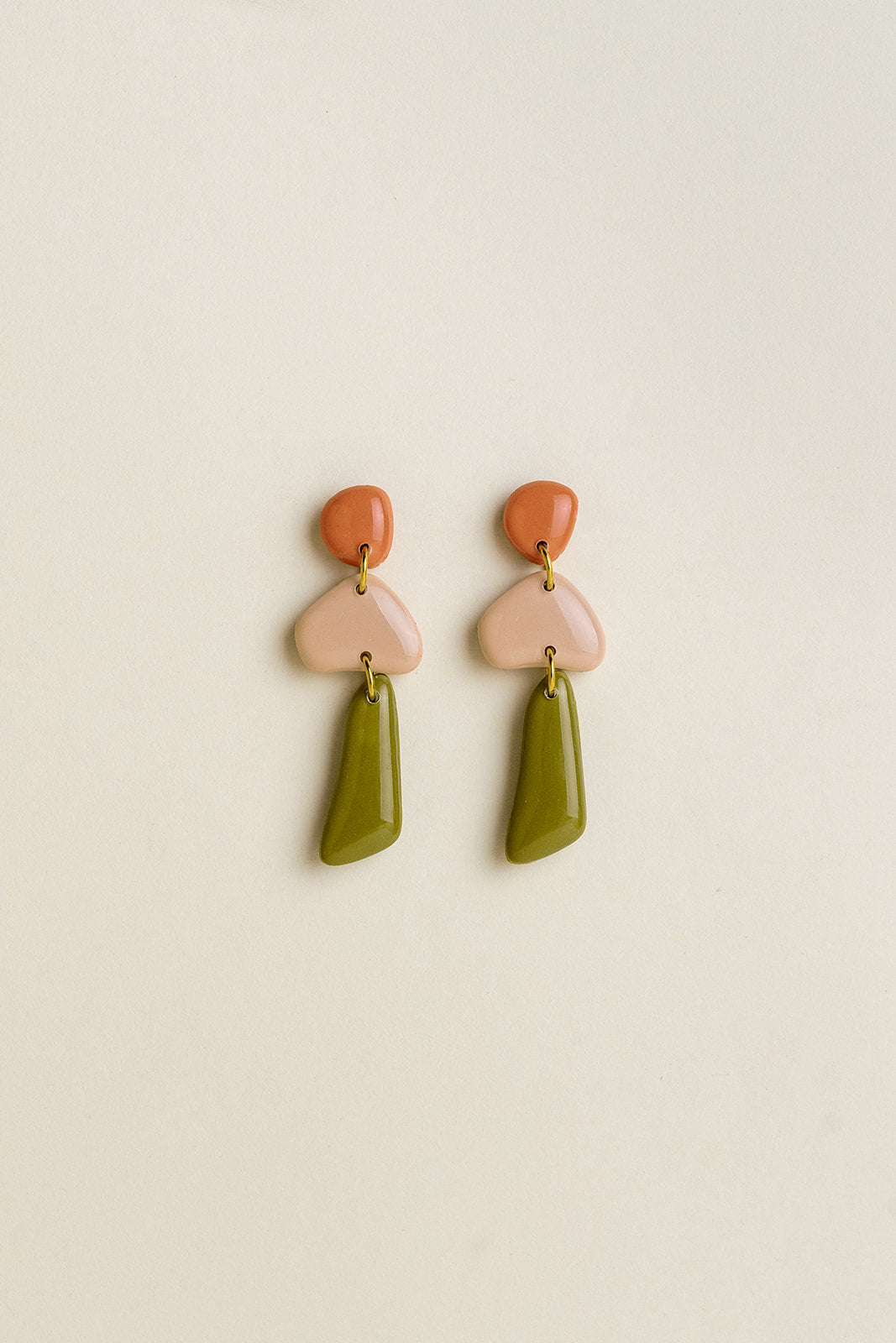 Earrings Luna - Coral / Blush / Moss
