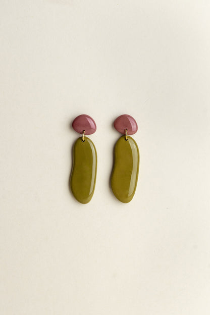 Earrings Nora - Mauve / Moss