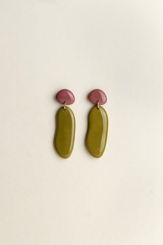 Earrings Nora - Mauve / Moss