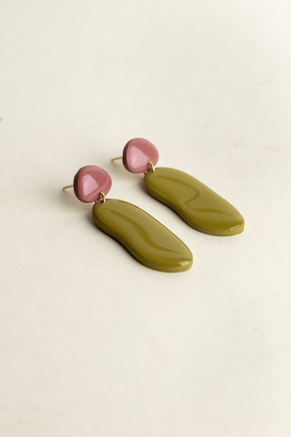 Earrings Nora - Mauve / Moss