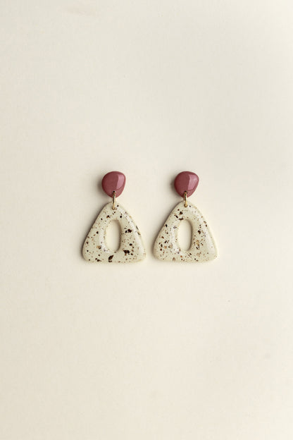 Earrings Nova - Mauve / Ivory