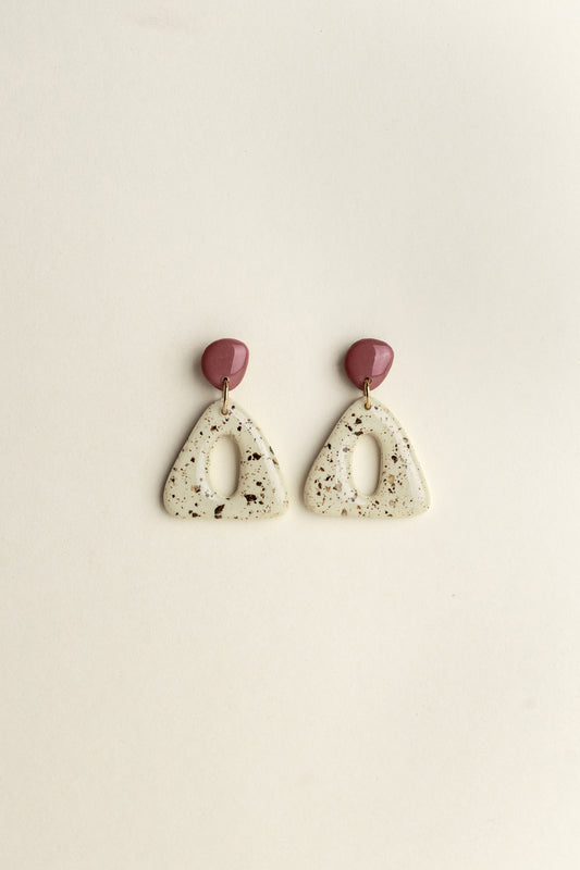 Earrings Nova - Mauve / Ivory