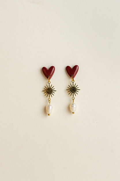 Earrings Valerie - Burgundy