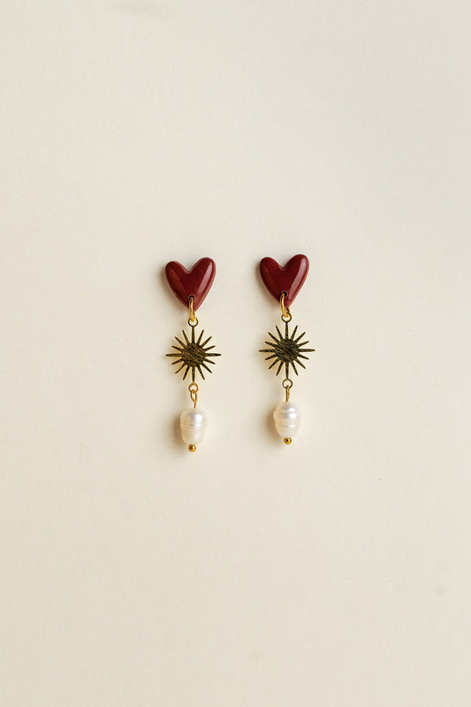 Earrings Valerie - Burgundy