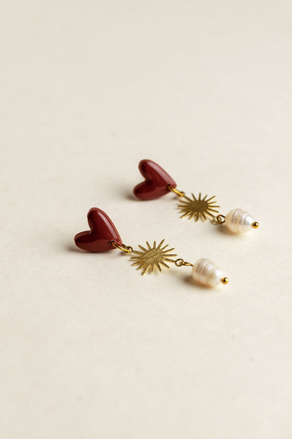 Earrings Valerie - Burgundy