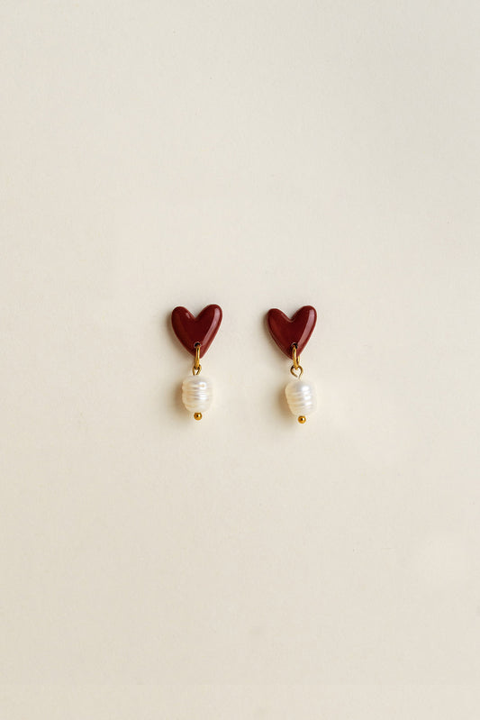 Earrings Vera - Burgundy