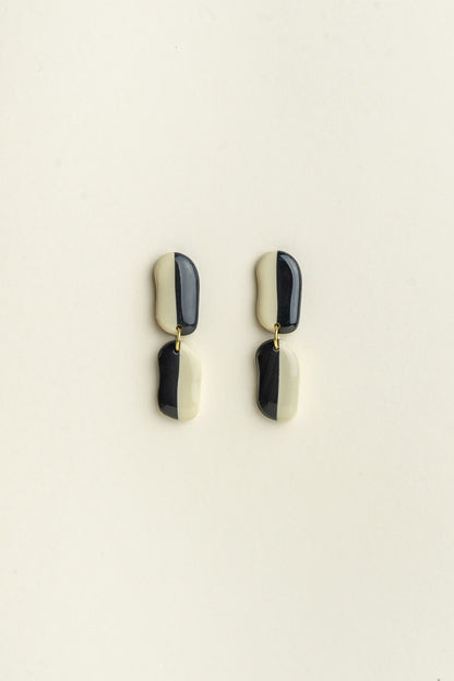 Earrings Florence - Anthracite / Ivory