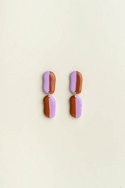 Earrings Florence - Lilac / Caramel