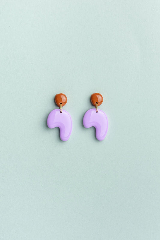 Earrings Nine - Lilac / Caramel