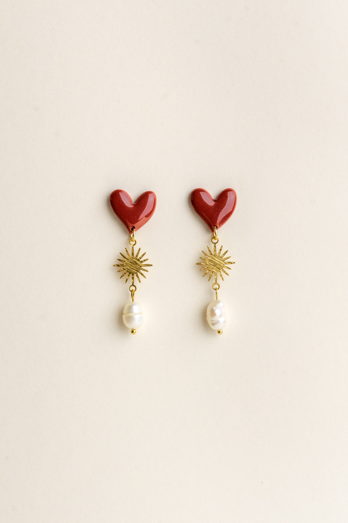 Earrings Valerie - Red (gold)