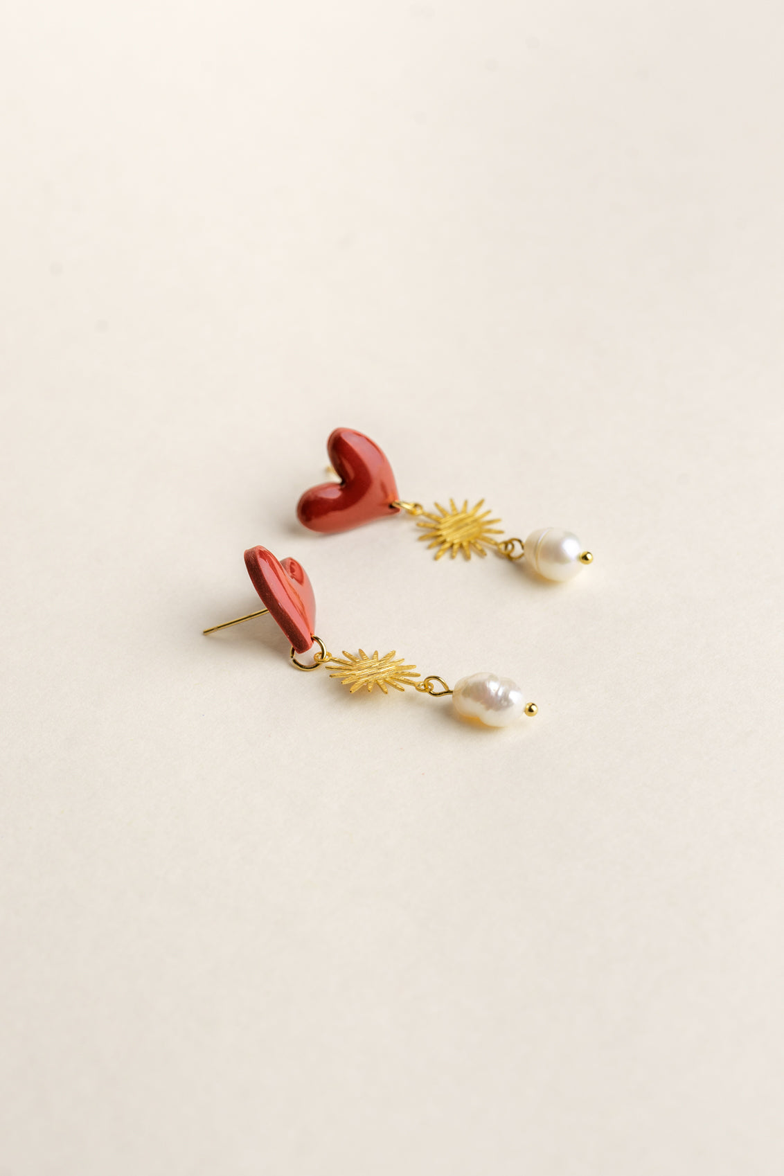 Earrings Valerie - Red (gold)