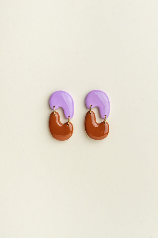 Earrings Yina - Lilac / Caramel