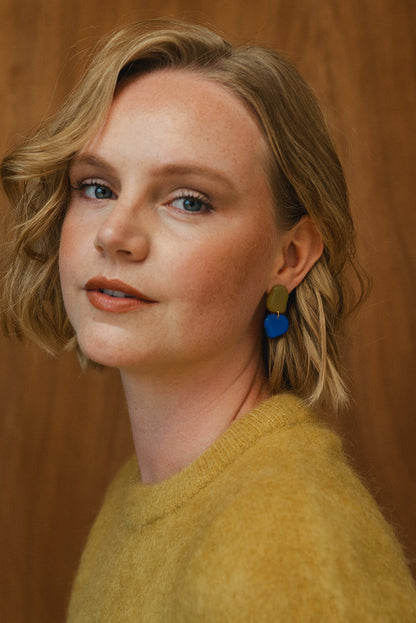 Earrings Lena - Moss / Cobalt