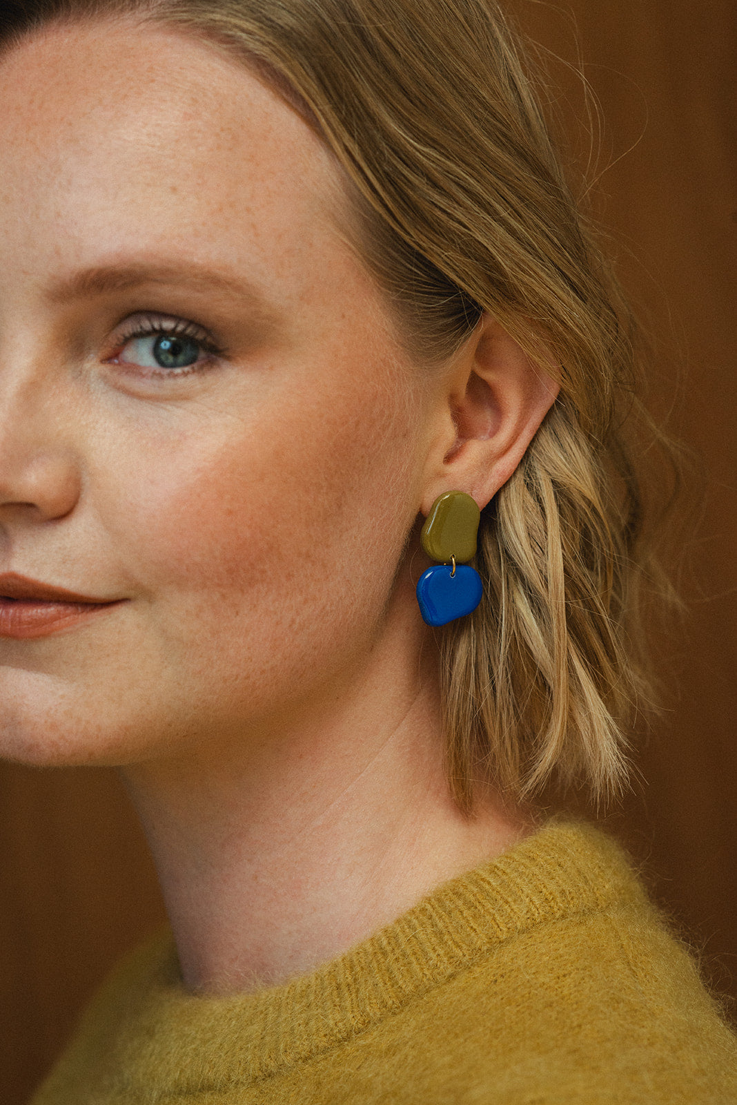 Earrings Lena - Moss / Cobalt