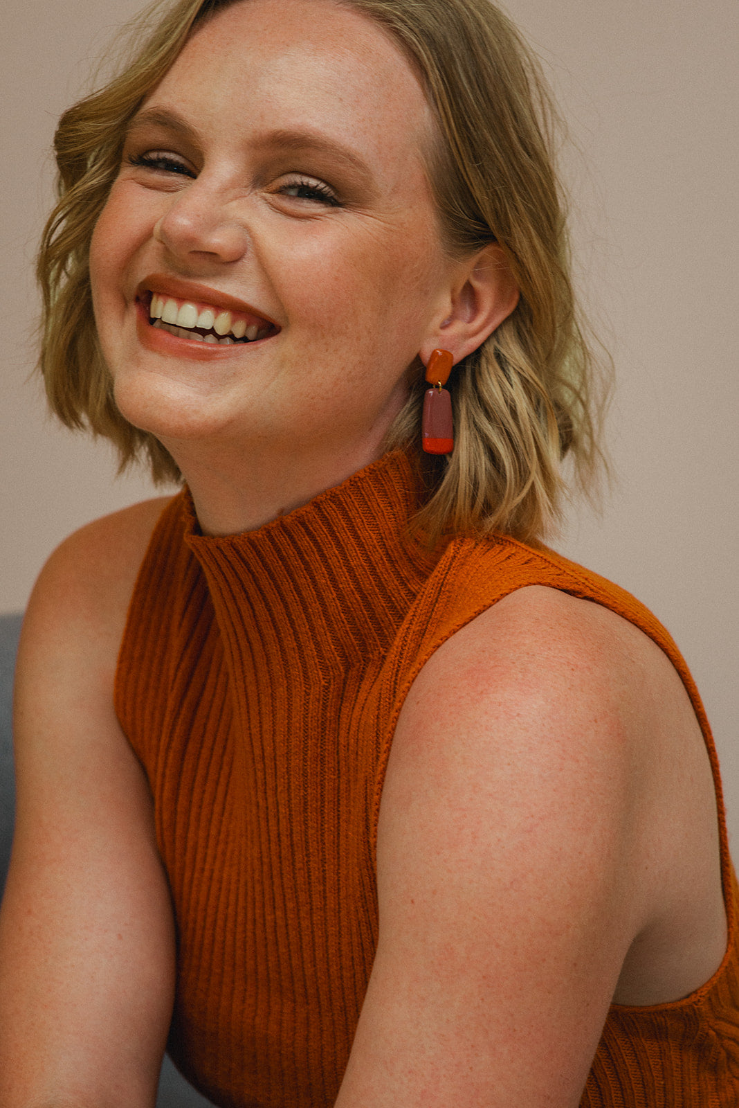 Earrings Juna - Tangerine / Mauve / Sunset
