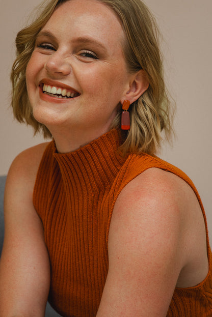 Earrings Juna - Tangerine / Mauve / Sunset