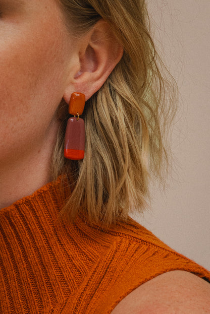 Earrings Juna - Tangerine / Mauve / Sunset