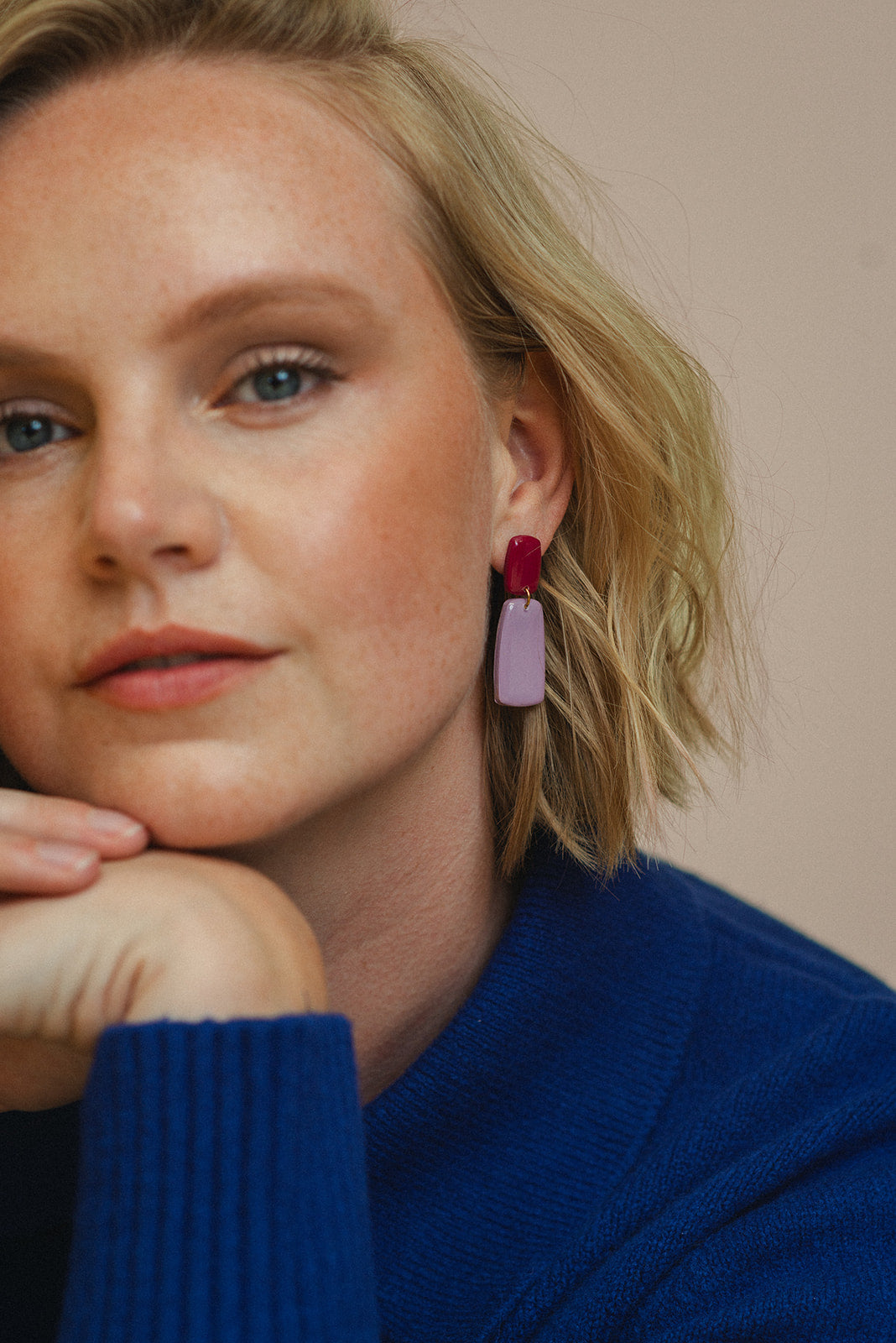 Earrings Juna - Berry / Lavender
