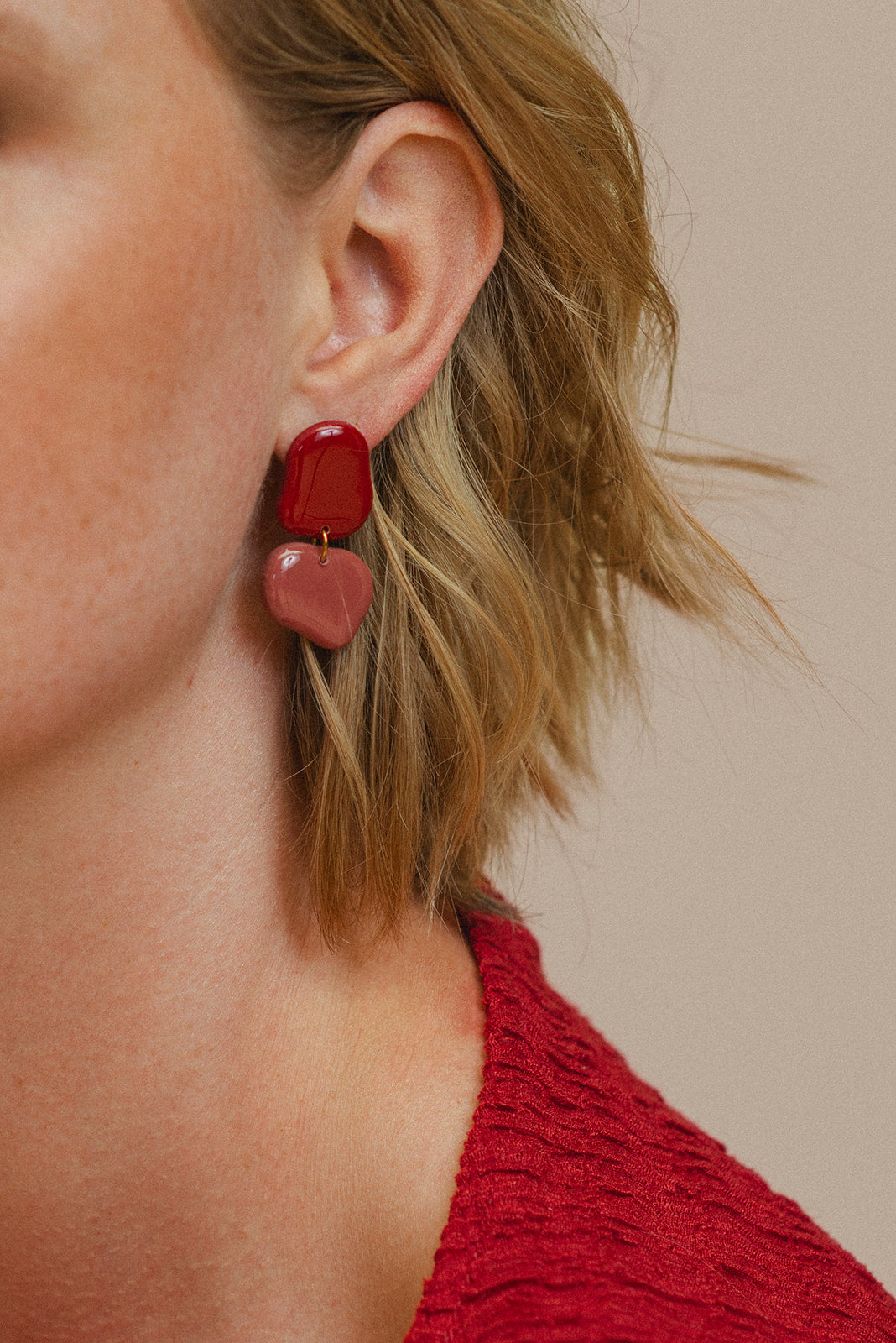 Earrings Lena - Cherry / Rosewood
