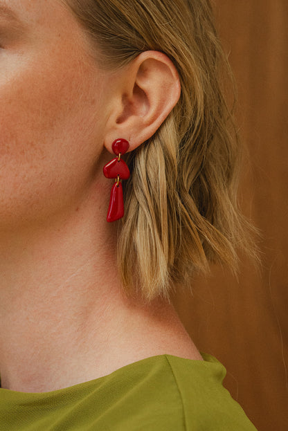 Earrings Luna - Cherry